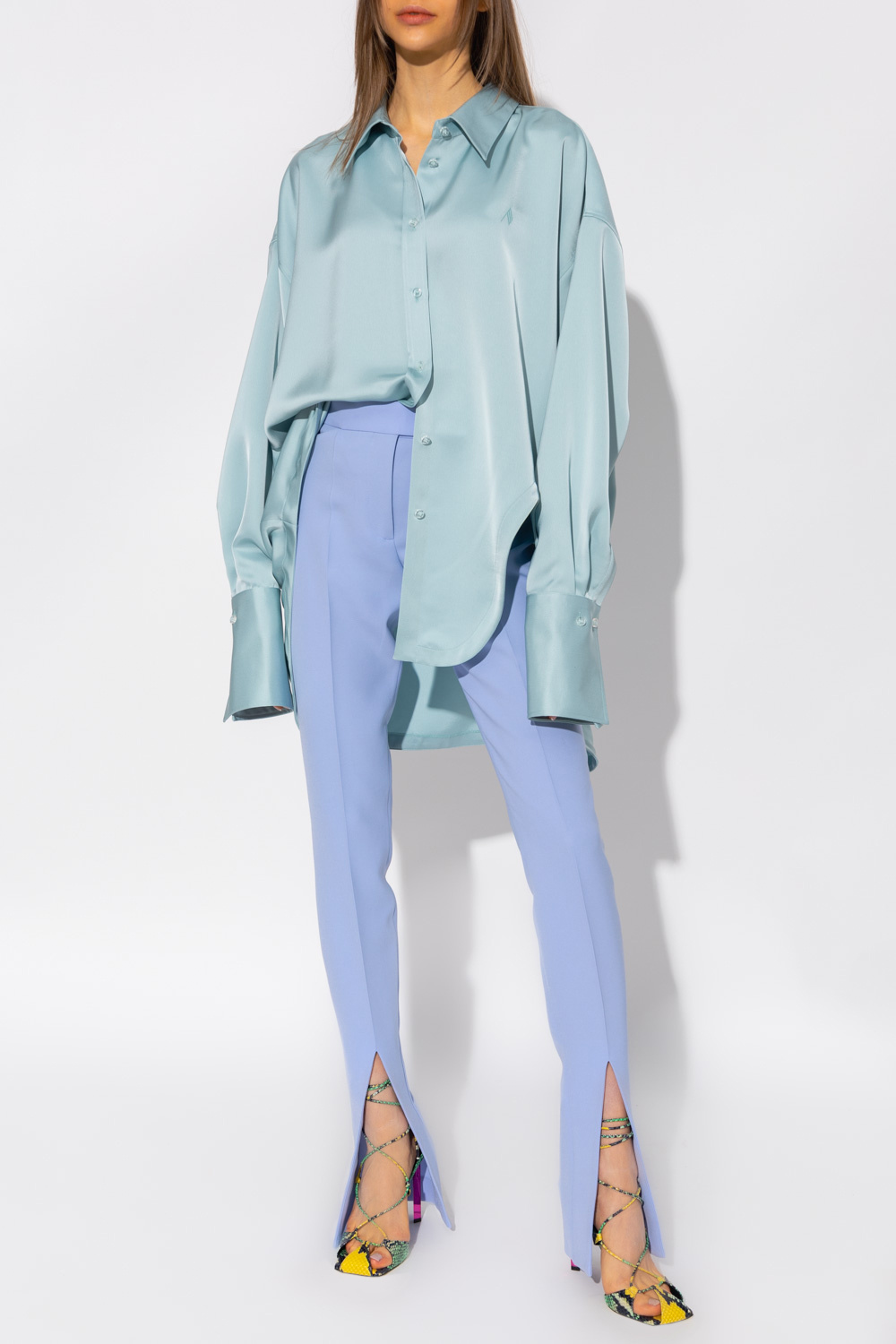 Tシャツ・カットソー THE ATTICO FW25 DIANA TSHIRT (WCT00350JJJ025AA 001) THE ATTICO | Monogram Oversized T-Shirt | Antonioli.eu